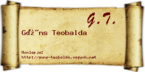 Güns Teobalda névjegykártya